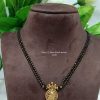 Black Beads - 2 Layers With Antique Matte Laxmi Devi Pendant
