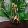 High Quality Gold Plated AD Green Stone Party Wear Bangles