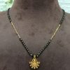 16 Inch Short Black Beads Chain With Laxmi Devi Locket